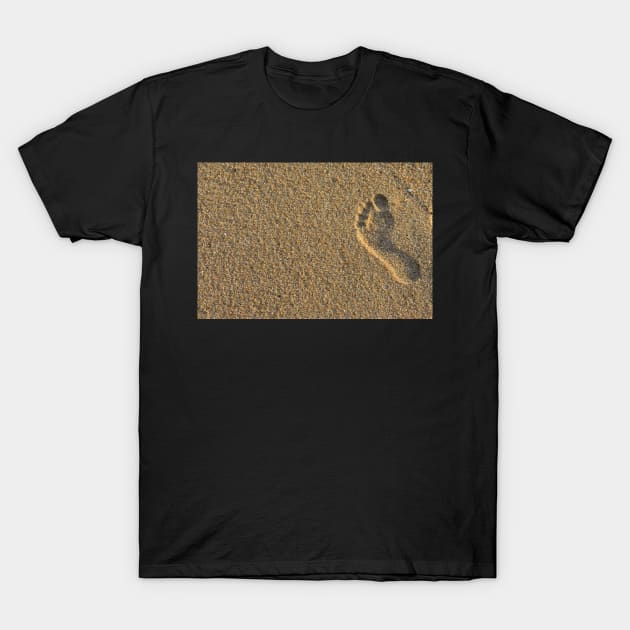 Footprint in the Sand T-Shirt by KerrySandhu